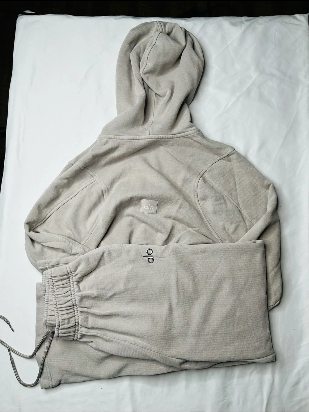 ALO Yoga Zipper Hoodie & Sweatpants Set LIMITED COLOR Heather Oatmeal